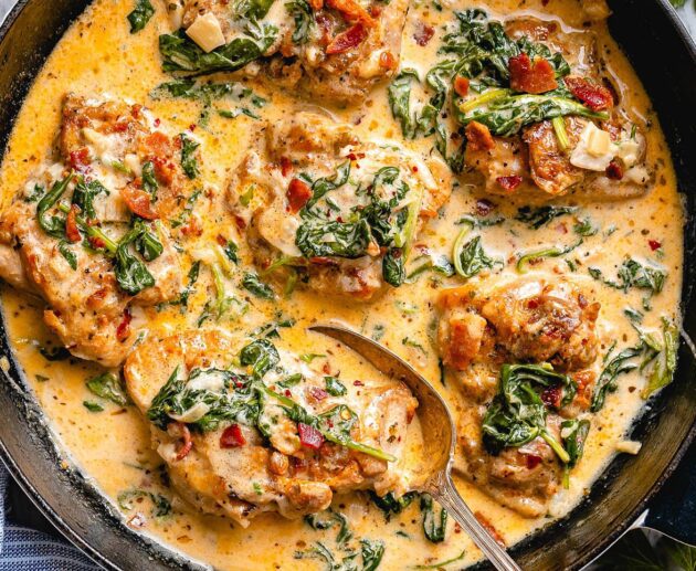 vista ar spinātiem un sviestu