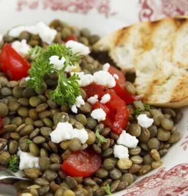 lēcas ar kazas sieru