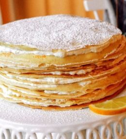 Pankūku kūka ar apelsīniem un krēmu