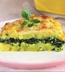 Kartupeļu un spinātu siera sacepums