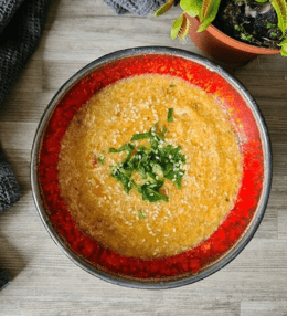 Olu drumstalzupa ar tomātiem