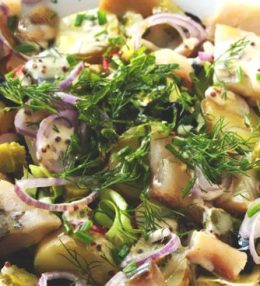 Siļķu salāti ar baltajām pupiņām