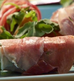 Prosciutto ar bumbieri un zilo sieru