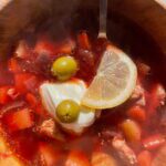 Biešu zupa ar cūkgaļu